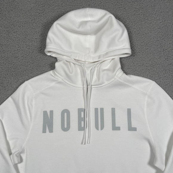 NoBull Hoodie Womens L White Crossfit Training Gym Sweatshirt Drawstring - Picture 2 of 8
